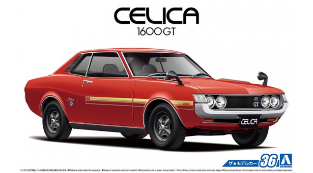 Toyota Celica Coupe 1600 GT (TA22) 1972 - 1/24 AOSHIMA 053188 MODEL CAR No. 36