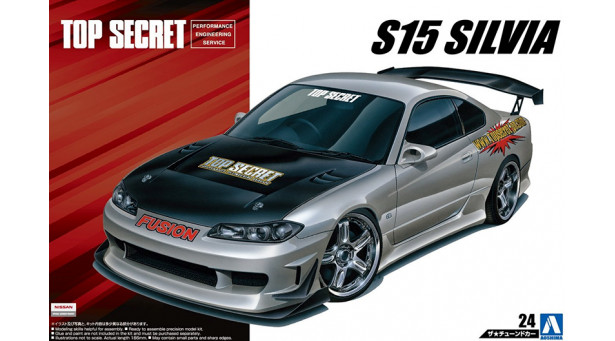 Nissan Silvia S15 1999 - 1/24 AOSHIMA 053553 TUNED CAR No. 24 Nissan Silvia S15 1999 - 1/24 AOSHIMA 053553 TUNED CAR No. 24