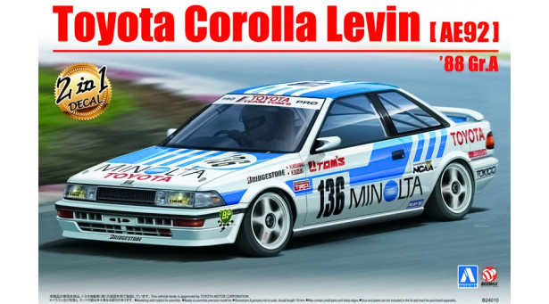 Toyota Corolla Levin AE92 1988 - 1/24 AOSHIMA 098240 BEEMAX No. 12 Toyota Corolla Levin AE92 1988 - 1/24 AOSHIMA 098240 BEEMAX No. 12