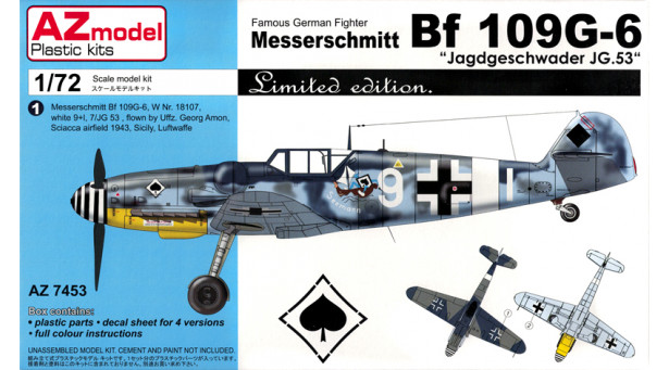 Bf 109G-6 Messerschmitt, Gustav - 1/72 AZ MODEL AZ7453