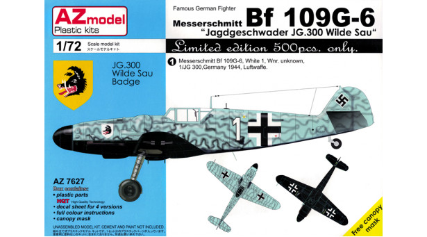 Bf 109G-6 Messerschmitt, Gustav - 1/72 AZ MODEL AZ7627