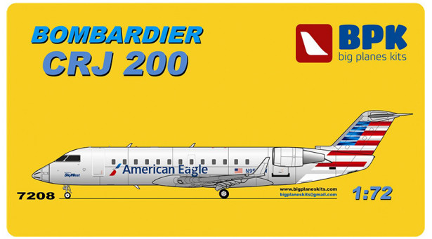 CRJ200 Bombardier - 1/72 BPK (BIG PLANES KITS) 7208