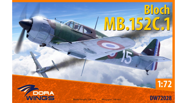 MB.152 Marcel Bloch, SNCASO (Société nationale des constructions aéronautiques du Sud-Ouest) - 1/72 DORA WINGS DW72028 MB.152 Marcel Bloch, SNCASO (Société nationale des constructions aéronautiques du Sud-Ouest) - 1/72 DORA WINGS DW72028