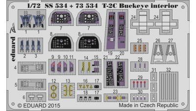 Фототравление для T-2C/E North American, Buckeye (WOLFPACK DESIGN) - EDUARD 73534 1/72