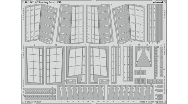 Штурмовик КБ Ильюшина Тип 2. Закрылки (ЗВЕЗДА) - 1/48 EDUARD 481042. Набор афтермаркета