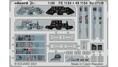 Фототравление для Су-27УБ (GREAT WALL HOBBY) - EDUARD 491154 1/48