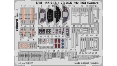 Фототравление для Me 163B-1a/S Messerschmitt, Komet (ACADEMY/МОДЕЛИСТ) - EDUARD 73256 1/72