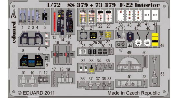 Фототравление для F-22A Lockheed Martin, Raptor (FUJIMI) - 1/72 EDUARD 73379. Набор афтермаркета