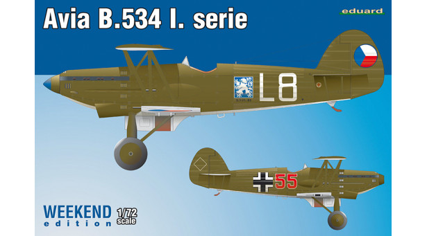 B-534 I. verze Avia - 1/72 EDUARD 7446. WEEKEND edition