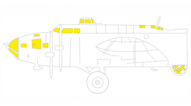 Маски для B-17F Boeing, Flying Fortress (HK MODELS) - 1/48 EDUARD EX777. Набор афтермаркета