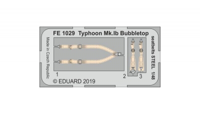 Фототравление. Ремни пристяжные для Typhoon Mk. Ib Hawker (HASEGAWA) - EDUARD FE1029 1/48