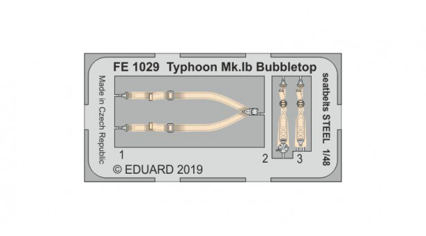 Фототравление. Ремни пристяжные для Typhoon Mk. Ib Hawker (HASEGAWA) - 1/48 EDUARD FE1029 Фототравление. Ремни пристяжные для Typhoon Mk. Ib Hawker (HASEGAWA) - 1/48 EDUARD FE1029