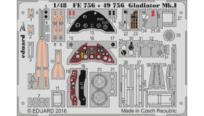 Фототравление для Gladiator Mk. I Gloster (MERIT) - EDUARD FE756 1/48