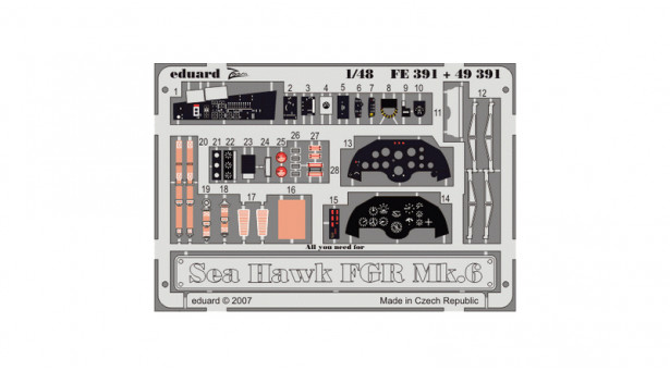 Фототравление для Sea Hawk FGA.Mk. 6 Hawker (TRUMPETER) - 1/48 EDUARD 49391. Набор афтермаркета Фототравление для Sea Hawk FGA.Mk. 6 Hawker (TRUMPETER) - 1/48 EDUARD 49391. Набор афтермаркета