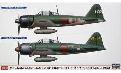 A6M2b Type 21 & A6M5c Type 52c Mitsubishi - HASEGAWA 02009 1/72