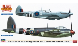 Spitfire Mk VII Supermarine & Mosquito FB Mk VI De Havilland - HASEGAWA 02096 1/72
