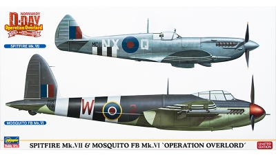 Spitfire Mk VII Supermarine & Mosquito FB Mk VI De Havilland - HASEGAWA 02096 1/72