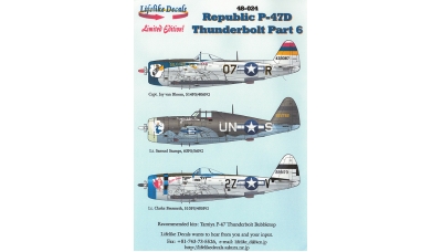 P-47D Republic, Thunderbolt - LIFELIKE DECALS 48-024 1/48