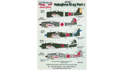 Ki-43-Ic (Hei) / IIa (Kou) / IIb (Otsu) Nakajima, Hayabusa - LIFELIKE DECALS 48-041 1/48