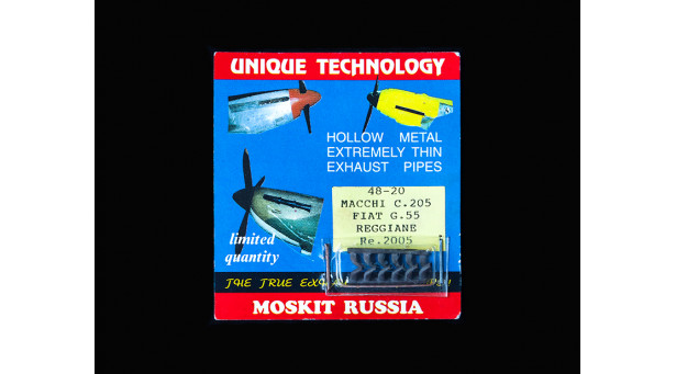 Патрубки выхлопные для C.205V Macchi / G.55 FIAT / Re.2005 Reggiane - 1/48 MOSKIT 48-20