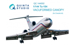 Ту-154М. Комплект остекления вакуумный (ЗВЕЗДА) - QUINTA STUDIO QC144002 1/144