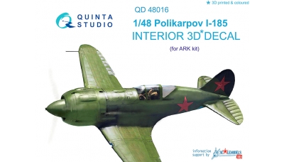 И-185 Поликарпов. 3D декали (ARK MODELS) - QUINTA STUDIO QD48016 1/48