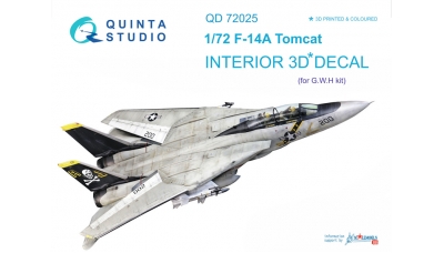 F-14A Grumman, Tomcat. 3D декали (GREAT WALL HOBBY) - QUINTA STUDIO QD72025 1/72