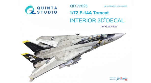 F-14A Grumman, Tomcat. 3D декали (GREAT WALL HOBBY) - 1/72 QUINTA STUDIO QD72025