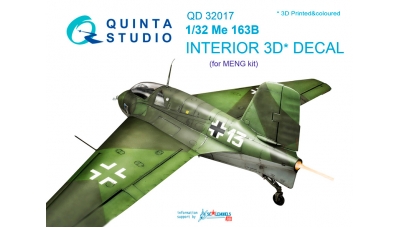 Me 163B-0/1a Messerschmitt. 3D декали (MENG) - QUINTA STUDIO QD32017 1/32