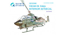 AH-1G Bell, Huey Cobra. 3D декали (ICM) - QUINTA STUDIO QD32068 1/32