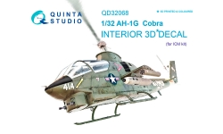AH-1G Bell, Huey Cobra. 3D декали (ICM) - QUINTA STUDIO QD32068 1/32