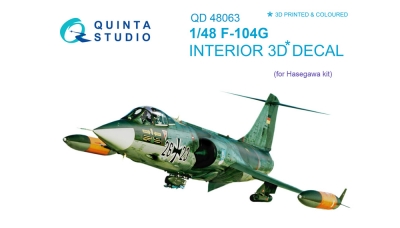 F-104G Lockheed, Starfighter. 3D декали (HASEGAWA) - QUINTA STUDIO QD48063 1/48