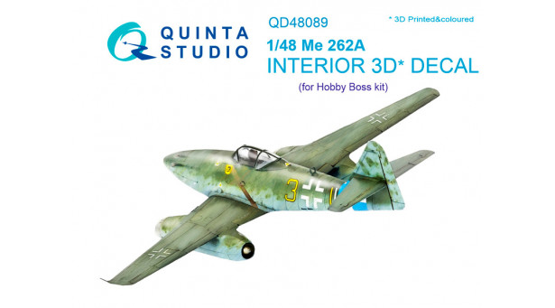 Me 262A-1a Messerschmitt, Schwalbe. 3D декали (HOBBY BOSS) - 1/48 QUINTA STUDIO QD48089