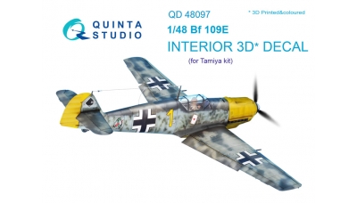 Bf 109E-4/E-7 Messerschmitt. 3D декали (TAMIYA) - QUINTA STUDIO QD48097 1/48