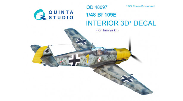 Bf 109E-4/E-7 Messerschmitt, Emil. 3D декали (TAMIYA) - 1/48 QUINTA STUDIO QD48097
