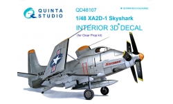 XA2D-1 Douglas, Skyshark. 3D декали (CLEAR PROP) - QUINTA STUDIO QD48107 1/48