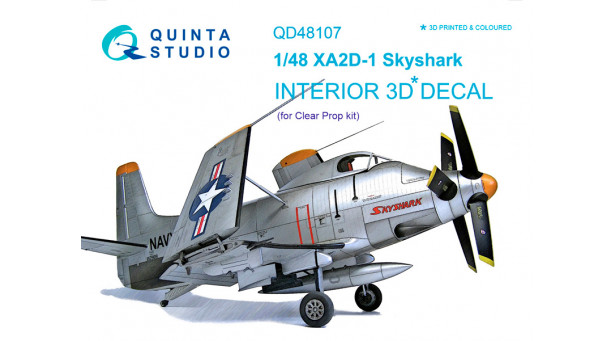 XA2D-1 Douglas, Skyshark. 3D декали (CLEAR PROP) - 1/48 QUINTA STUDIO QD48107