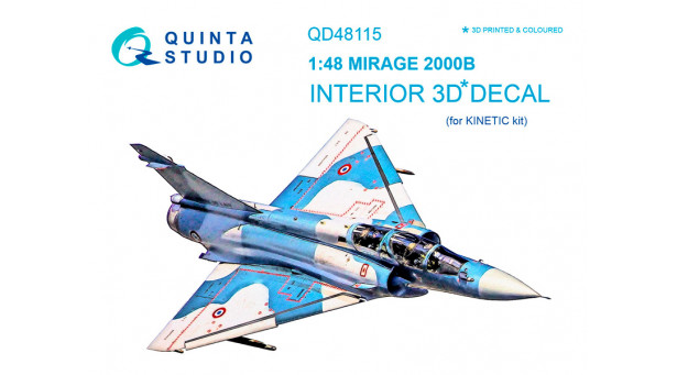 Mirage 2000B Dassault. 3D декали (KINETIC) - 1/48 QUINTA STUDIO QD48115