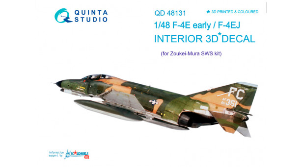 F-4E/EJ McDonnell Douglas, Phantom II. 3D декали (ZOUKEI-MURA) - 1/48 QUINTA STUDIO QD48131