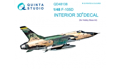 F-105D Republic, Thunderchief. 3D декали (HOBBY BOSS) - QUINTA STUDIO QD48138 1/48
