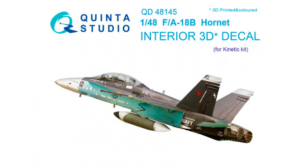 F/A-18B McDonnell Douglas, Hornet. 3D декали (KINETIC) - 1/48 QUINTA STUDIO QD48145