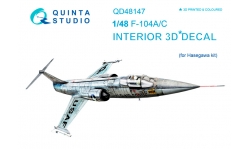 F-104A/C Lockheed, Starfighter. 3D декали (HASEGAWA) - QUINTA STUDIO QD48147 1/48
