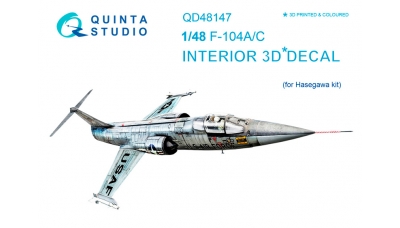 F-104A/C Lockheed, Starfighter. 3D декали (HASEGAWA) - QUINTA STUDIO QD48147 1/48