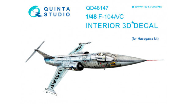 F-104A/C Lockheed, Starfighter. 3D декали (HASEGAWA) - 1/48 QUINTA STUDIO QD48147 F-104A/C Lockheed, Starfighter. 3D декали (HASEGAWA) - 1/48 QUINTA STUDIO QD48147