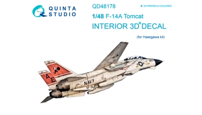 F-14A Grumman, Tomcat. 3D декали (HASEGAWA) - QUINTA STUDIO QD48178 1/48
