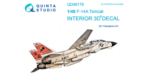 F-14A Grumman, Tomcat. 3D декали (HASEGAWA) - 1/48 QUINTA STUDIO QD48178