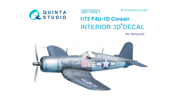 F4U-1D Chance Vought, Corsair. 3D декали (TAMIYA) - 1/72 QUINTA STUDIO QD72021