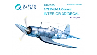F4U-1A Chance Vought, Corsair. 3D декали (TAMIYA) - QUINTA STUDIO QD72022 1/72