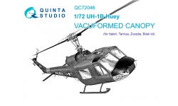 UH-1B Bell, Iroquois, Bravo Huey. Комплект остекления вакуумный (ITALERI) - QUINTA STUDIO QC72046 1/72