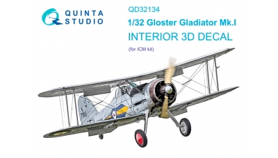 Gladiator Mk. I Gloster. 3D декали (ICM) - QUINTA STUDIO QD32134 1/32